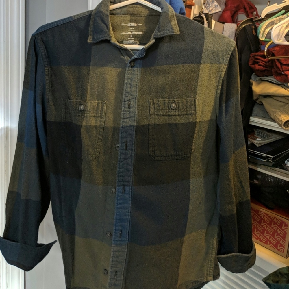 Mens Urban Pipeline Flannel Button Shirt